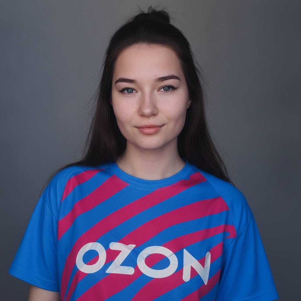 Участница сообщества в футболке Ozon