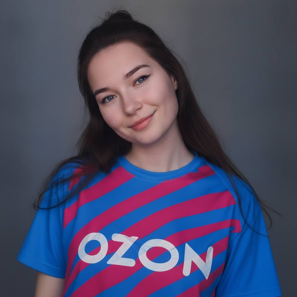 Участница сообщества в футболке Ozon